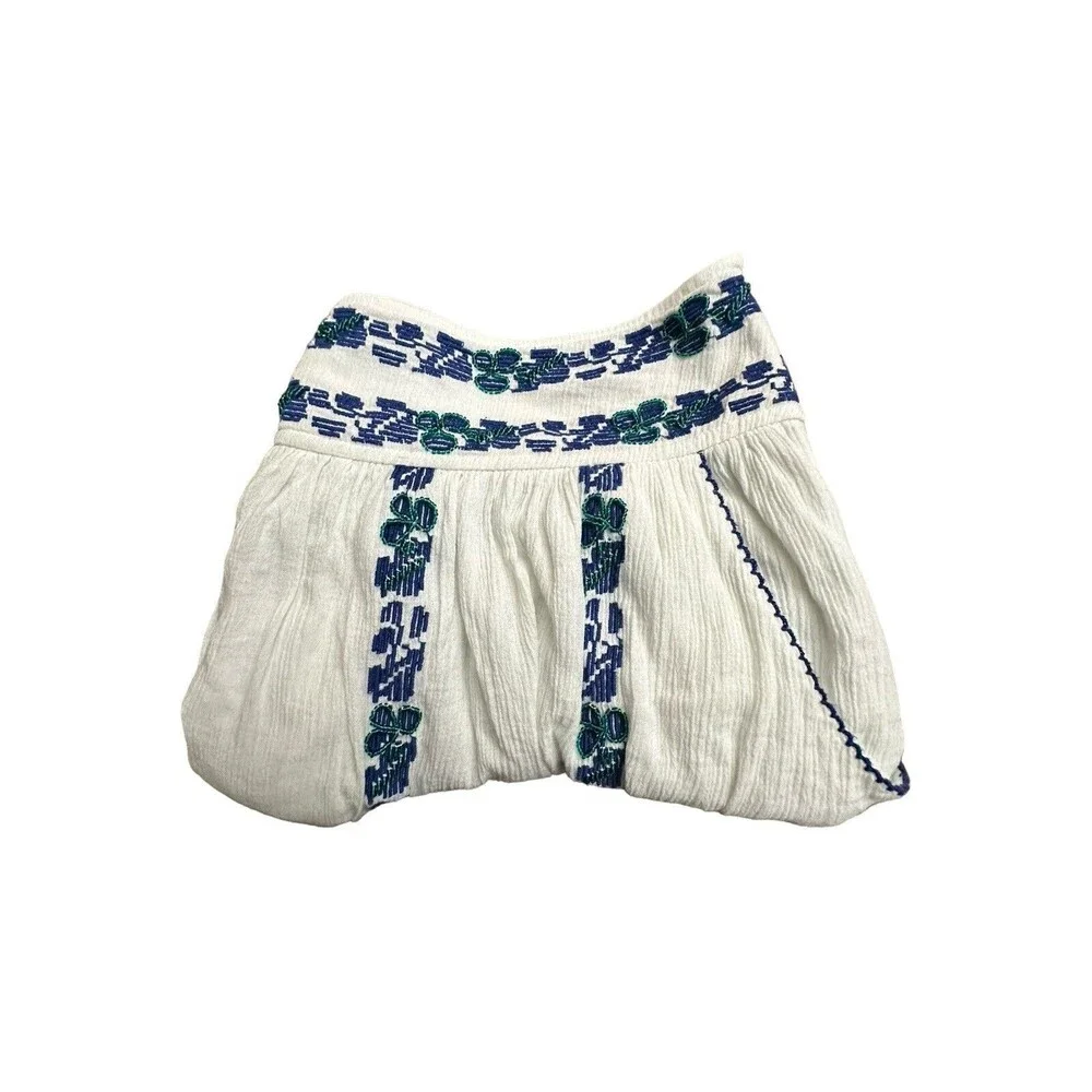 Tory Burch Size 8 Embroidered White Alexandria‎ Skirt Women’s Beaded #E13-5